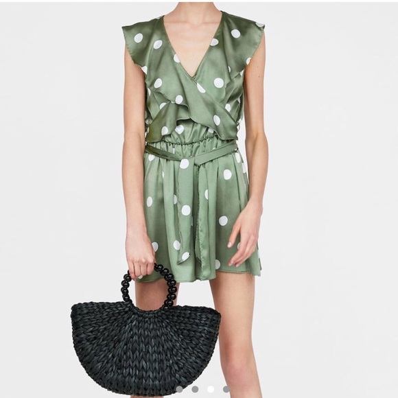 Zara silk polka dot romper - Picture 1 of 2